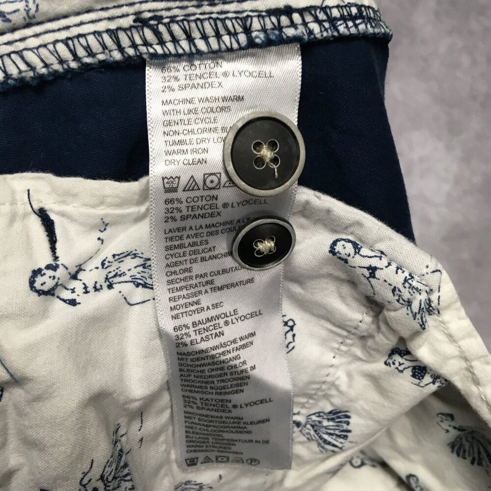Tommy Bahama Mens Shorts size 32 Blue Flat Front Cotton Tencel Stretch Casual - Picture 9 of 13